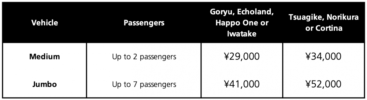 Hakuba Taxi Transfers